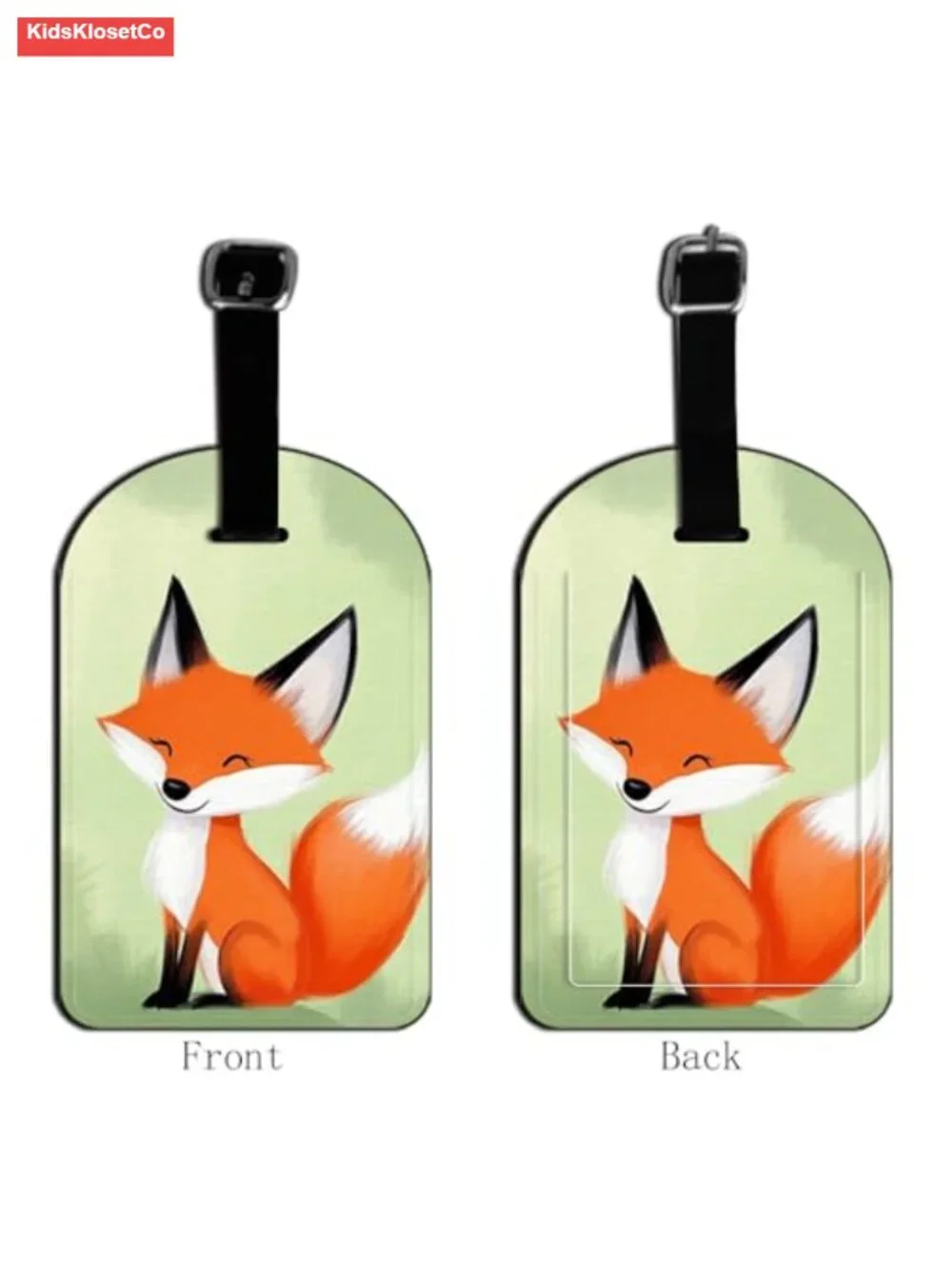 Pastel Cute Fox PU Leather Luggage Tag Travel Bag Label Suitcase ID Tag